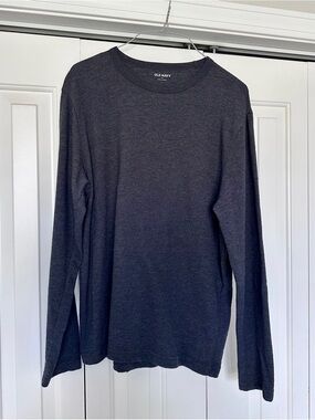 Men's Old Navy Charcoal Gray Long Sleeve Textured T-Shirt